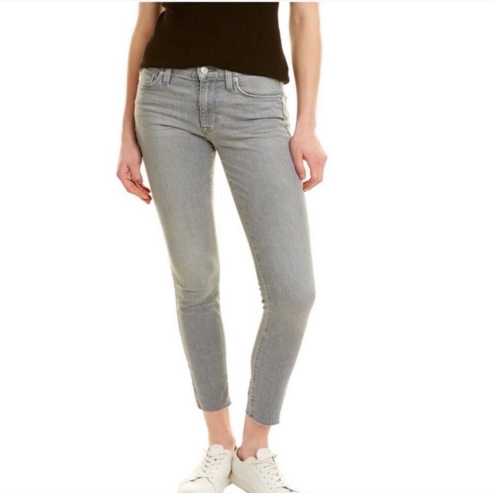 HUDSON NATALIE midrise ankle super skinny jeans, size 26 light grey